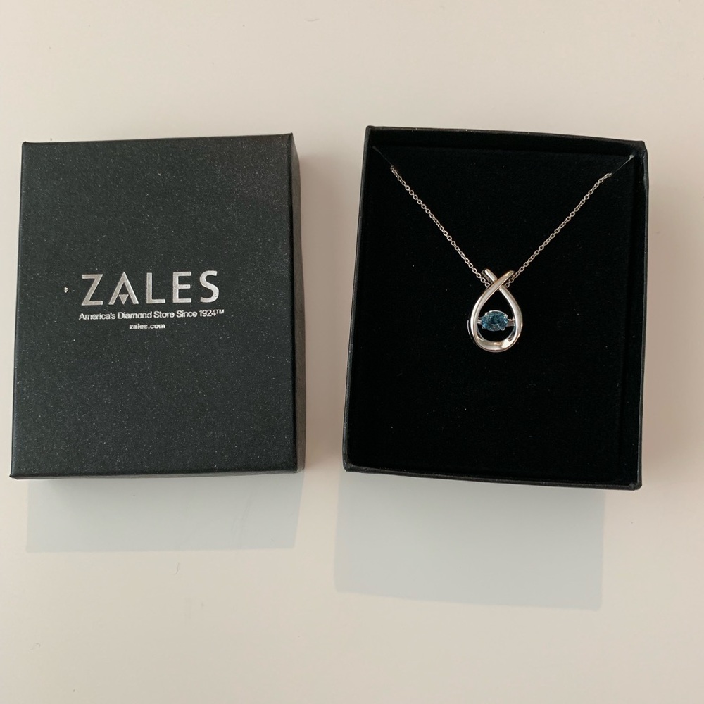 Zales Blue Topaz and silver necklace